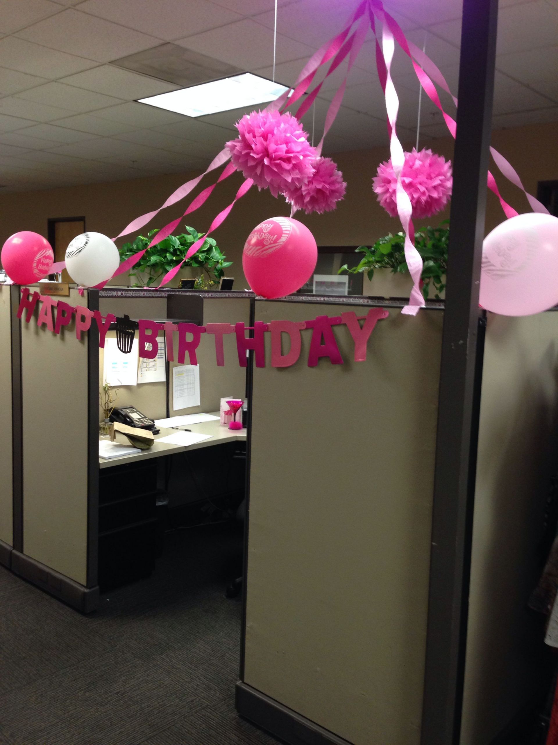 Office Birthday Decoration Ideas
 My birthday cubicle …