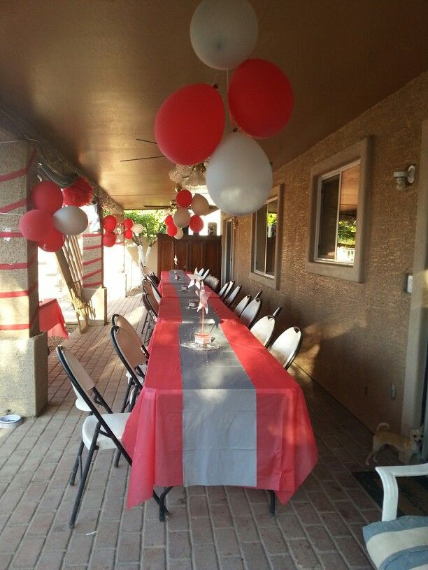 Ohio State Graduation Party Ideas
 Red & Gray Decorations for Birthday party
