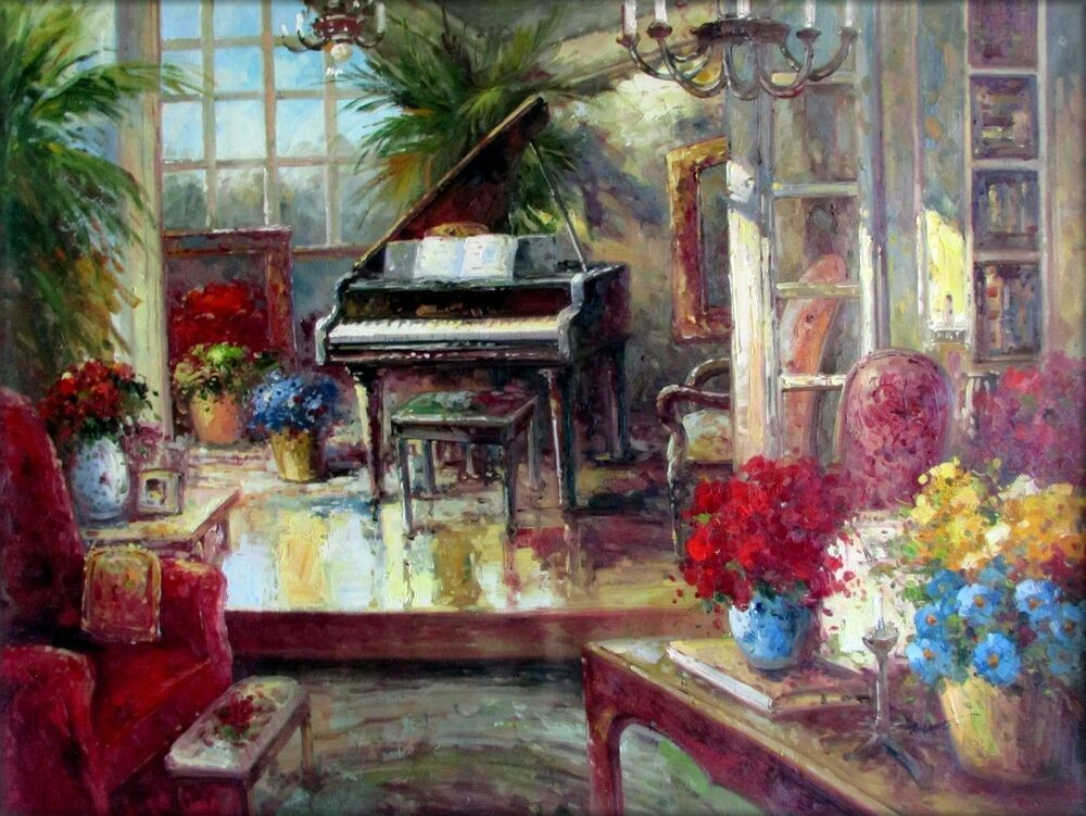 Oil Painting For Living Room
 Ex Grand Piano at Living Room corner Hand Painted
