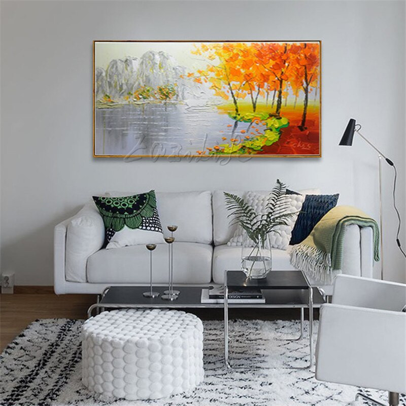 Oil Painting For Living Room
 Hand painted canvas oil paintings Wall art for