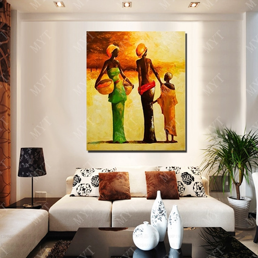Oil Painting For Living Room
 New Design Modern African Women Oil Painting Living Room