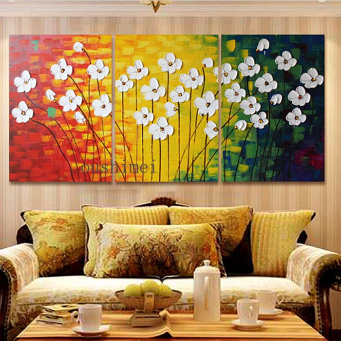 Oil Painting For Living Room
 Hand Painted Oil Painting Knife Flower Abstract Picture