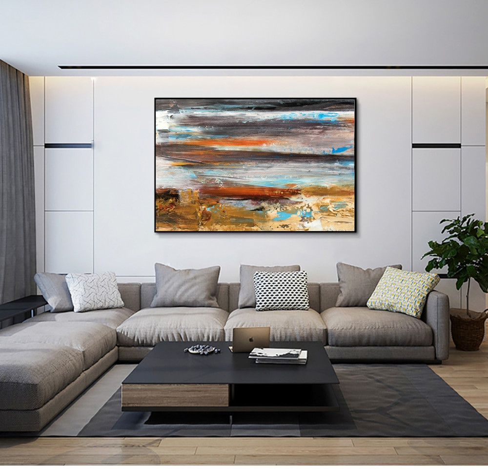 Oil Painting For Living Room
 oil Painting on canvas Abstract Art Modern yellow