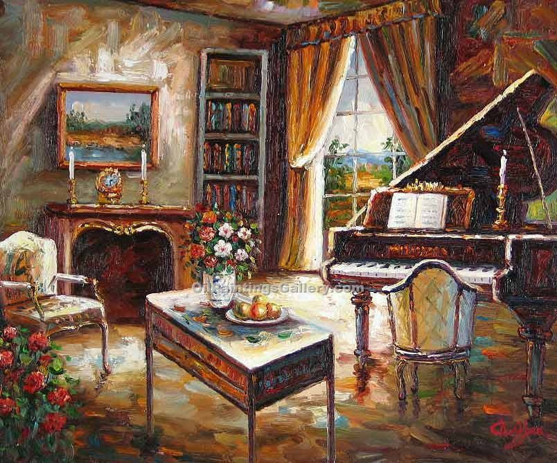 Oil Painting For Living Room
 Living Room with Piano 30 Painting ID SL 1130 KA