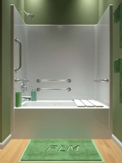 One Piece Bathroom Shower
 e Piece Handicap Tub Shower bo with Whirlpool