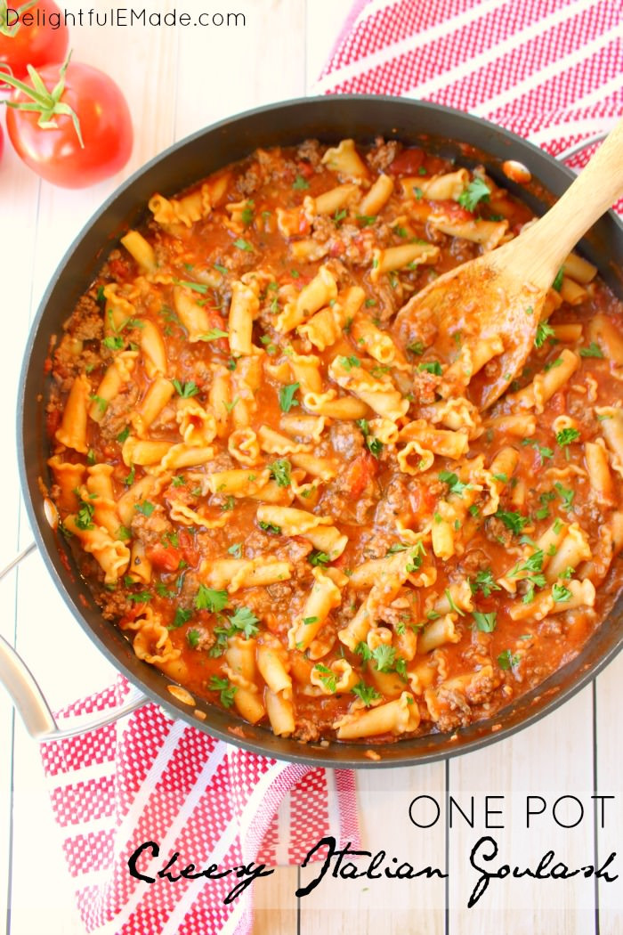 One Pot Ground Beef Recipe
 e Pot Cheesy Italian Goulash Delightful E Made