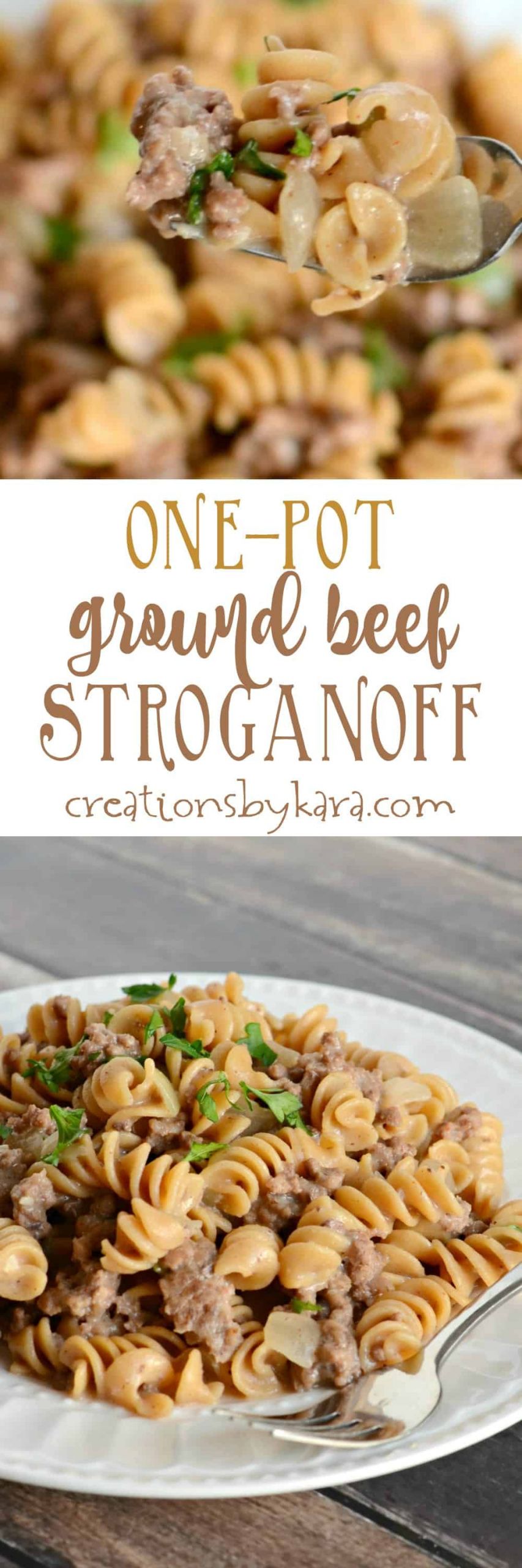 One Pot Ground Beef Recipe
 e Pot Ground Beef Stroganoff Creations by Kara