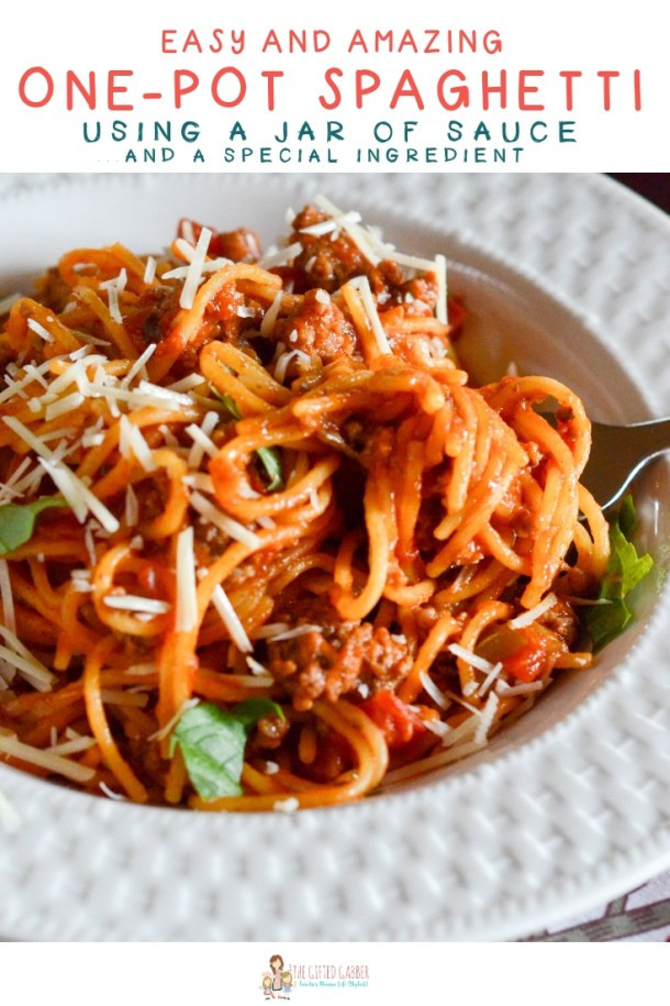 One Pot Spaghetti With Jar Sauce
 e Pot Spaghetti with Easy Spaghetti Meat Sauce The