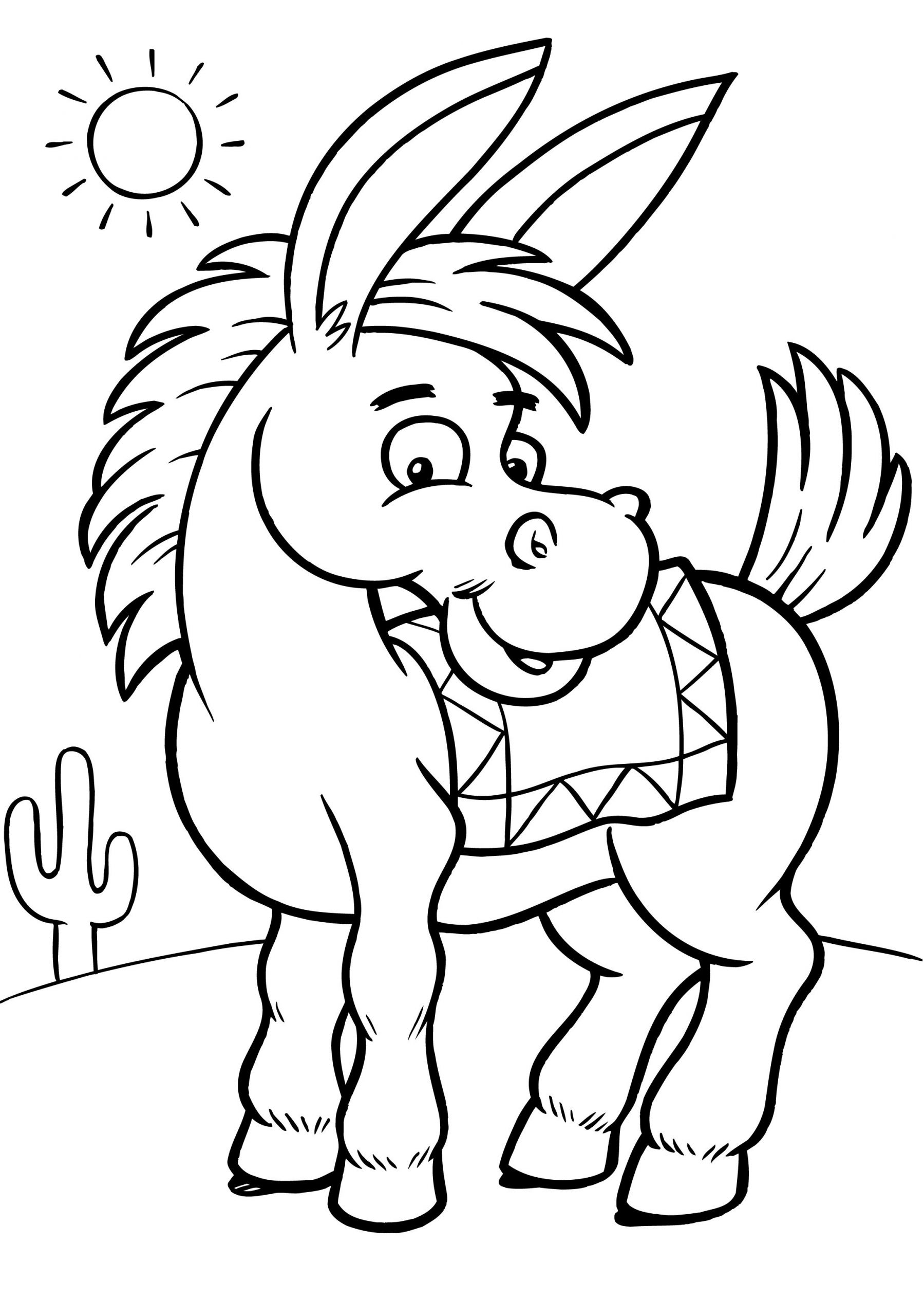 Online Coloring For Kids
 Free Printable Donkey Coloring Pages For Kids