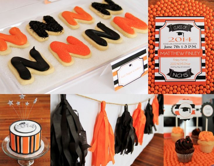 Orange And Black Graduation Party Ideas
 220 best Orange and Black Graduation images on Pinterest