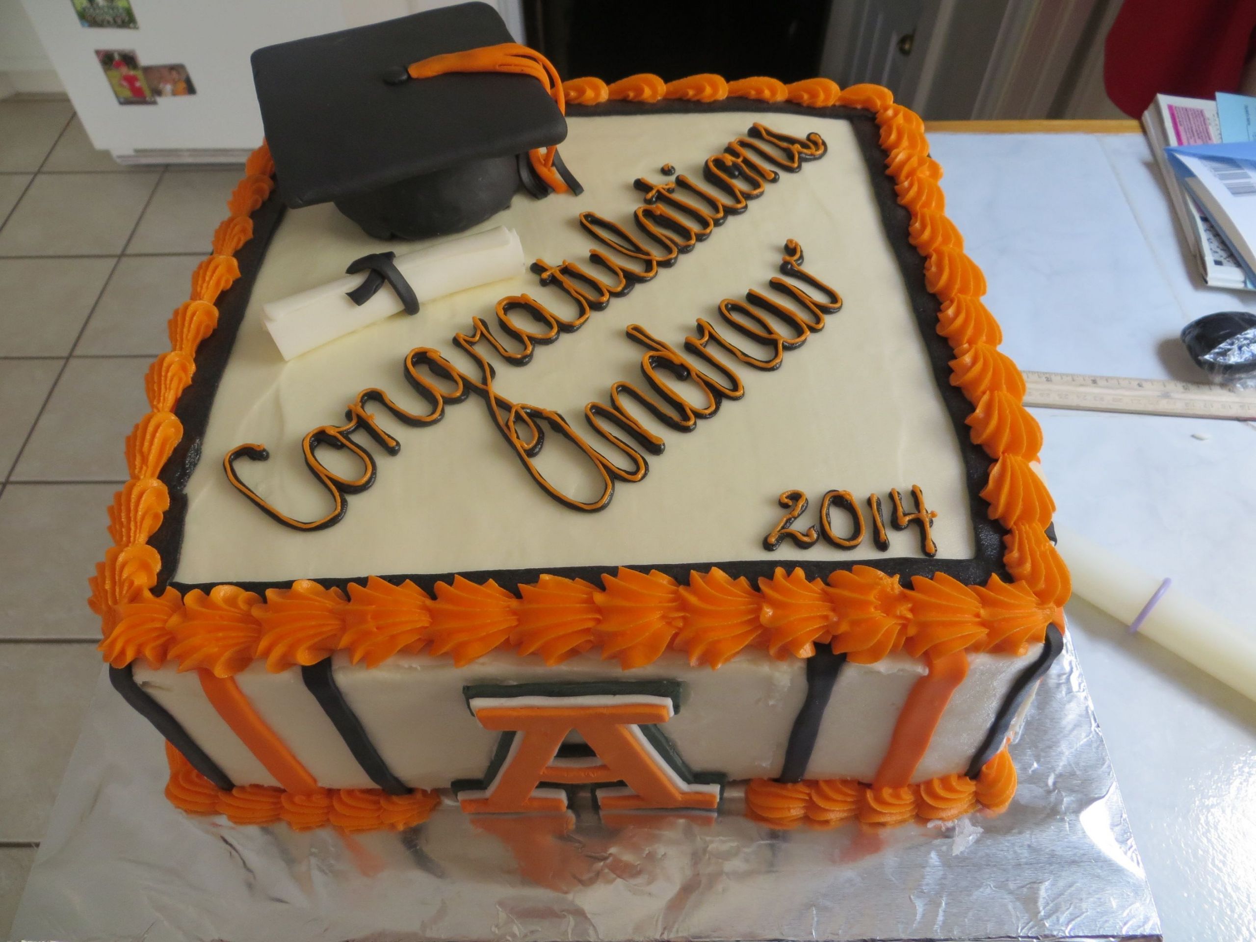Orange And Black Graduation Party Ideas
 Orange and Black Graduation Cake for Amherst NY
