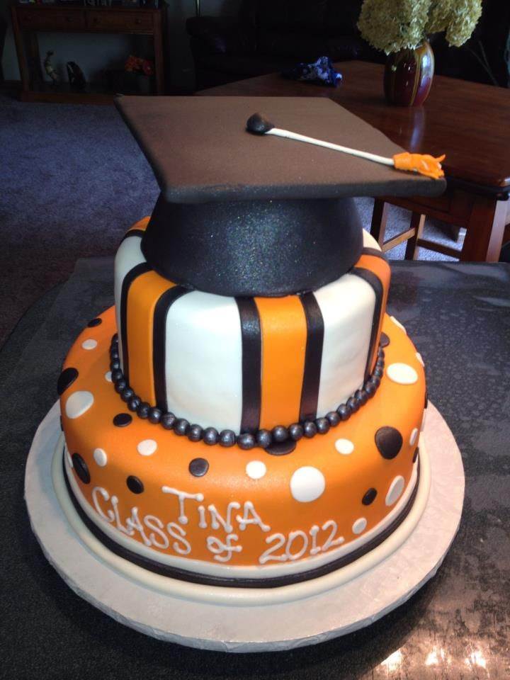 Orange And Black Graduation Party Ideas
 orange and black graduation cake