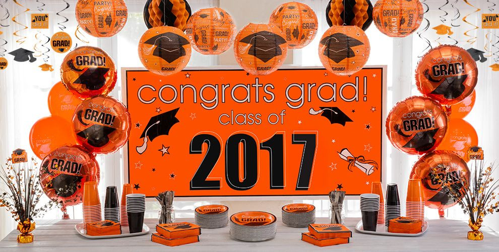 Orange And Black Graduation Party Ideas
 Orange Congrats Grad Graduation Decorations Party City