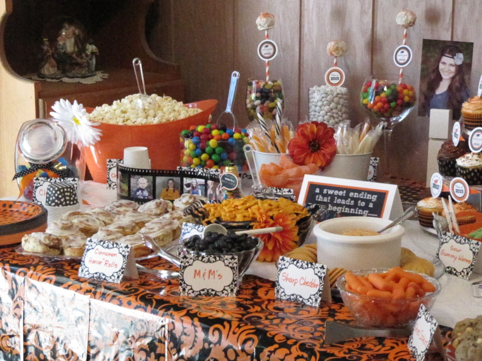 Orange And Black Graduation Party Ideas
 Graduation Party Ideas black and orange candy buffet