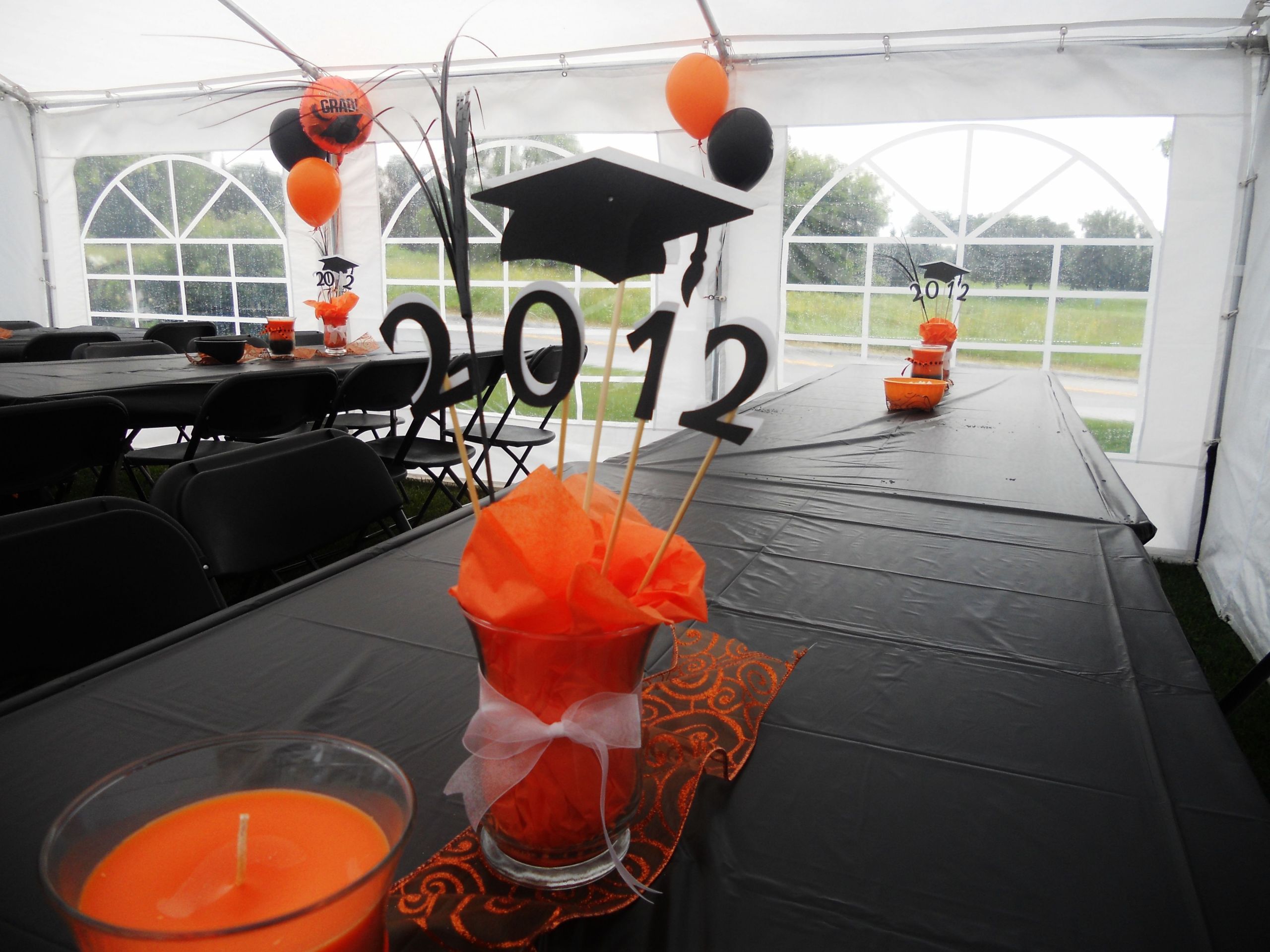 Orange And Black Graduation Party Ideas
 table decor orange and black forever