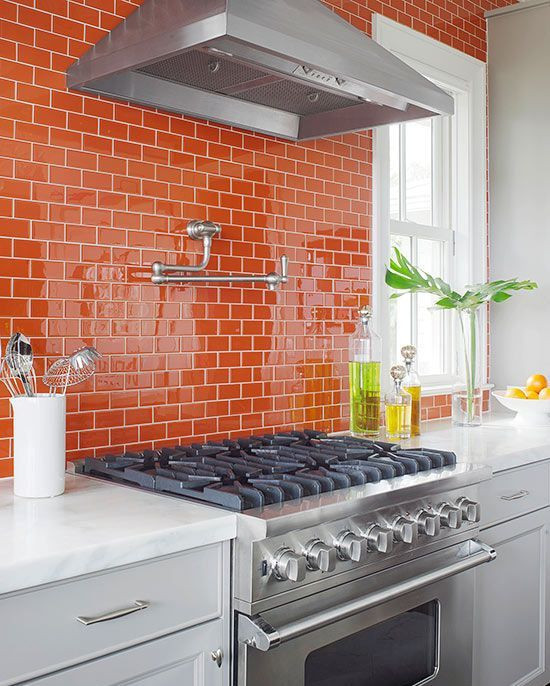 20 Fantastic Orange Backsplash Kitchen Home Family Style And Art Ideas