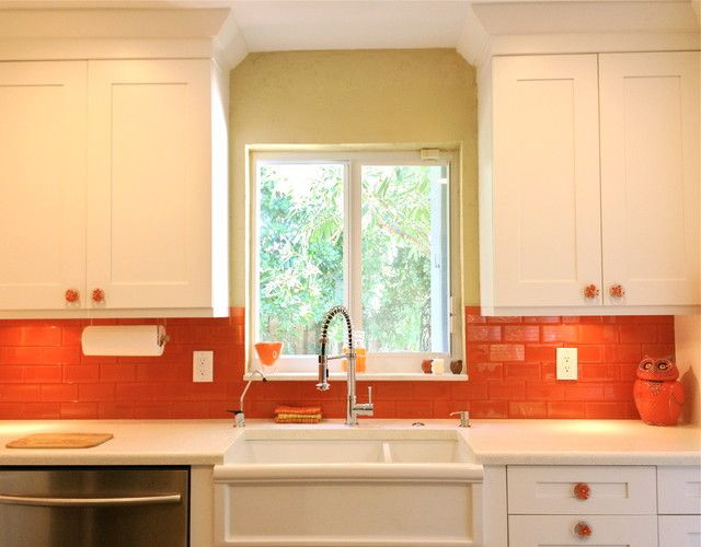 Orange Backsplash Kitchen
 orange backsplash We re changing the kitchen