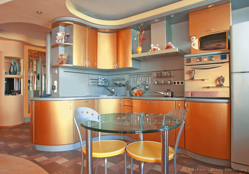 Orange Backsplash Kitchen
 of Modern Orange Kitchens Design Gallery