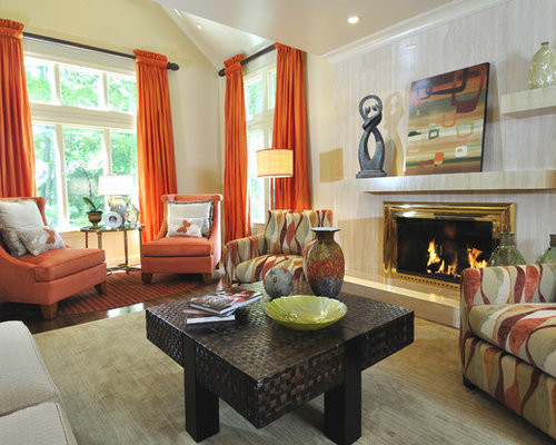 Orange Curtains For Living Room
 Orange Curtains Home Design Ideas Remodel and Decor