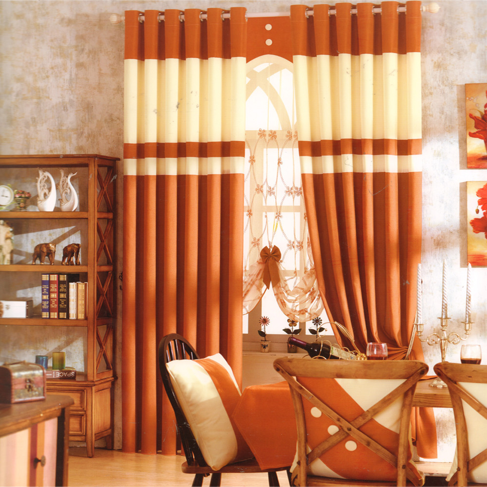 Orange Curtains For Living Room
 Decorative Orange Curtain Panels Cotton Fabric