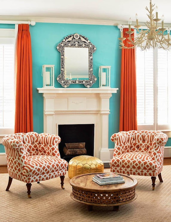 Orange Curtains For Living Room
 Orange Curtains Contemporary living room Holly