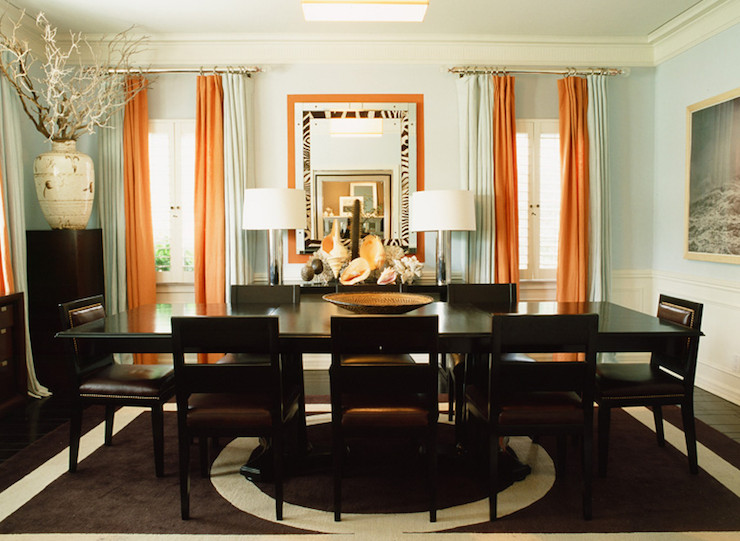 Orange Curtains For Living Room
 Orange Drapes Contemporary dining room Mary McDonald