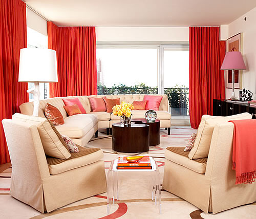 Orange Curtains For Living Room
 Pink And Orange Decor Feng Shui Interior Design