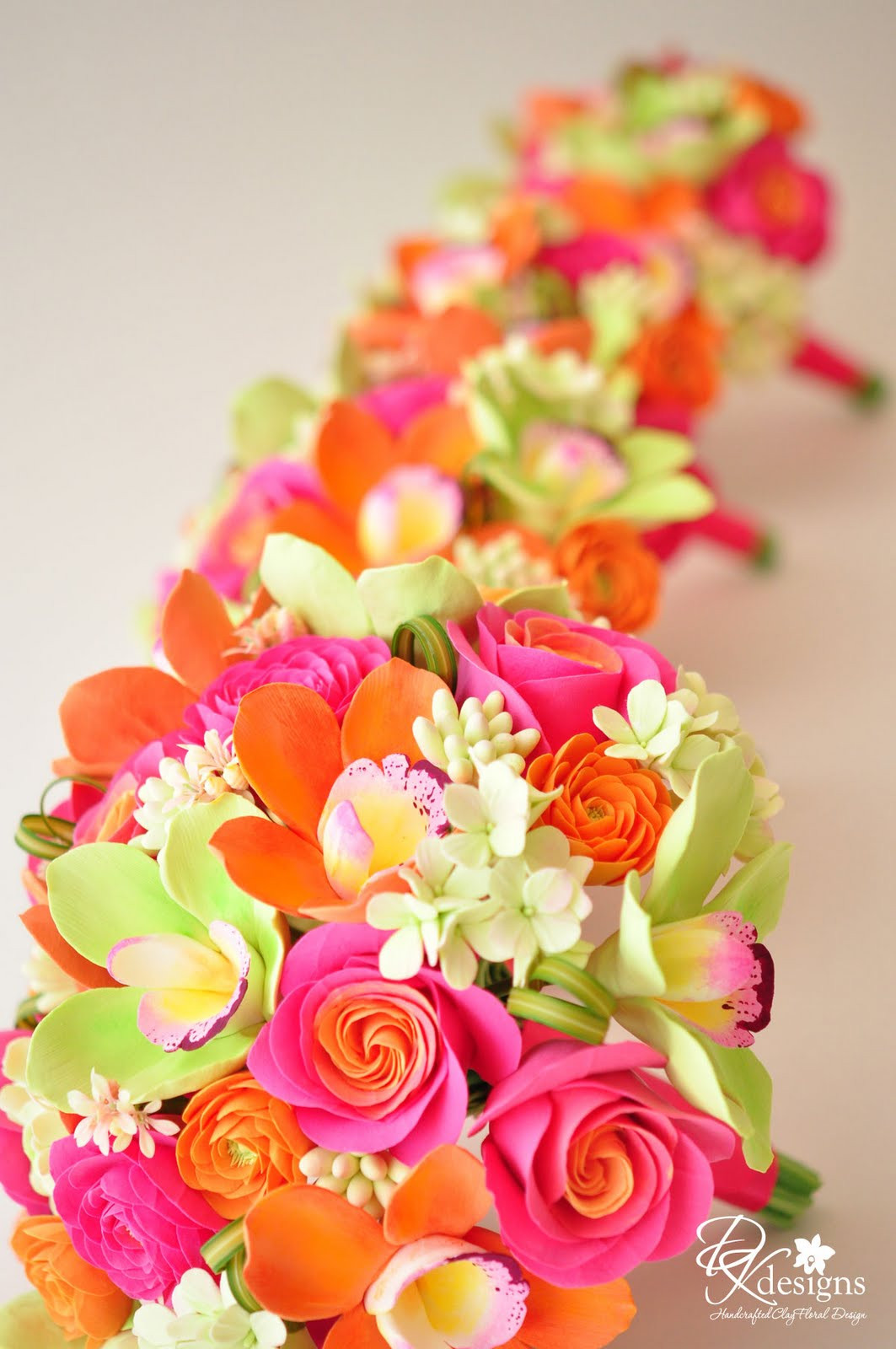Orange Wedding Flowers
 DK Designs Pink Orange and Green Flowers for a