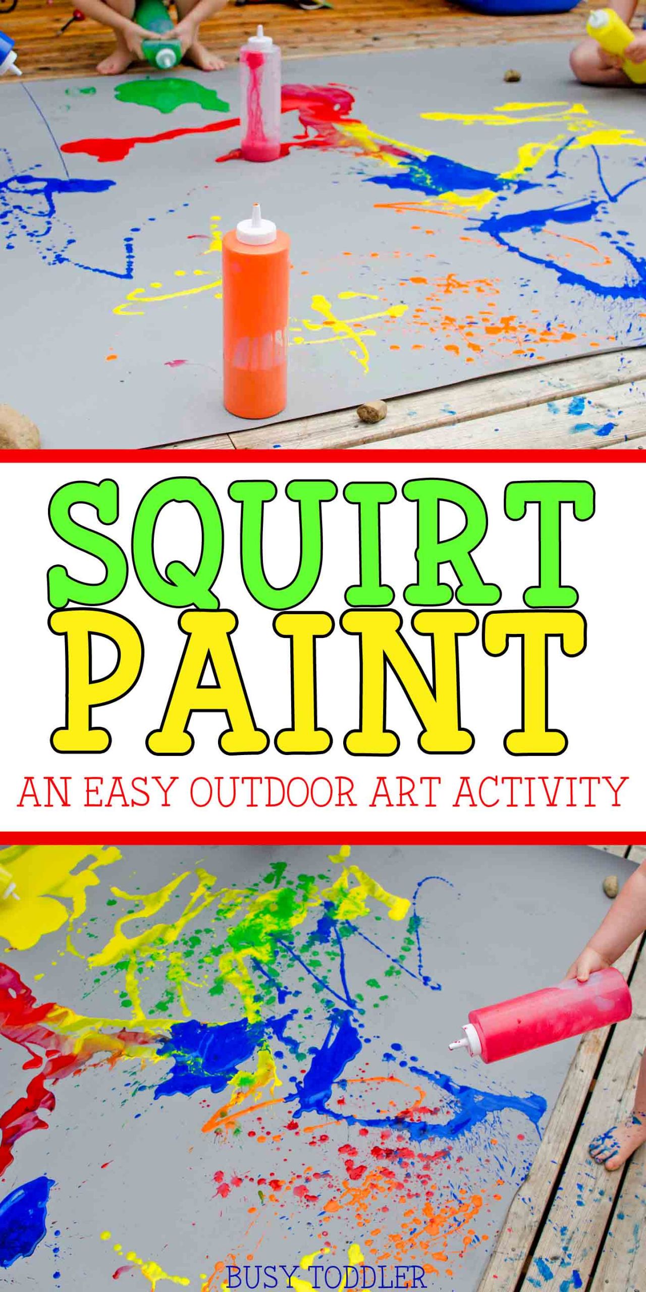 Outdoor Art Projects
 Squirt Paint Process Art Busy Toddler
