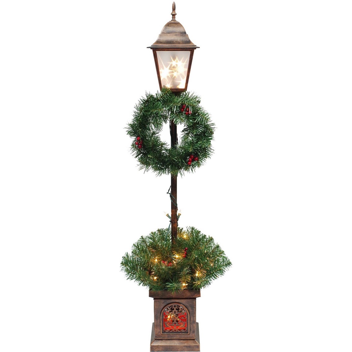 Outdoor Christmas Lamp Post
 Puleo 4 Ft Lighted Plastic Holiday Lamp Post Yard