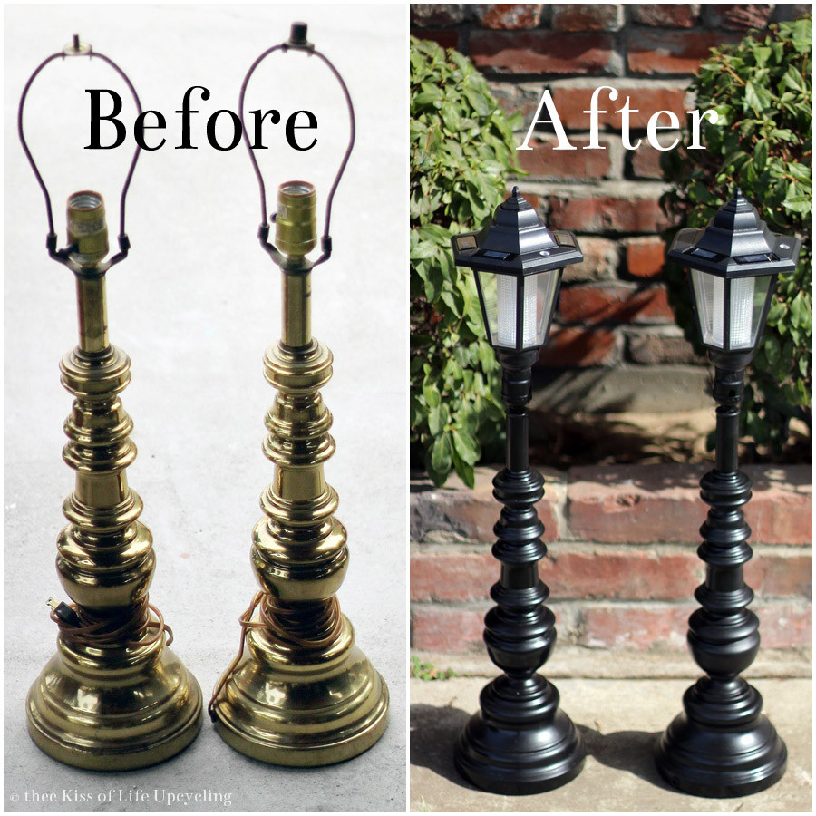 Outdoor Christmas Lamp Post
 Upcycled Solar Lamp Posts