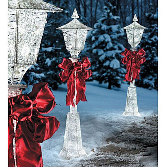 Outdoor Christmas Lamp Post
 X LARGE 4FT SNOW LAMP POST LANTERN OUTDOOR LED LIGHT