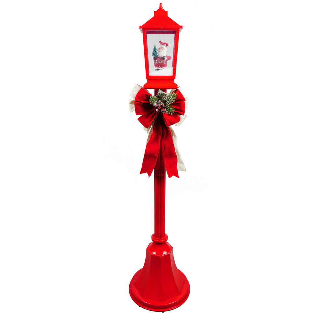 Outdoor Christmas Lamp Post
 Christmas Lamp Posts With Snow Blowing Scenes & Music