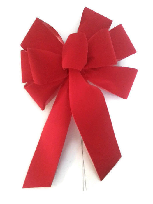 Outdoor Christmas Ribbon
 3 10" Hand Made Christmas Bows Red Velvet Indoor