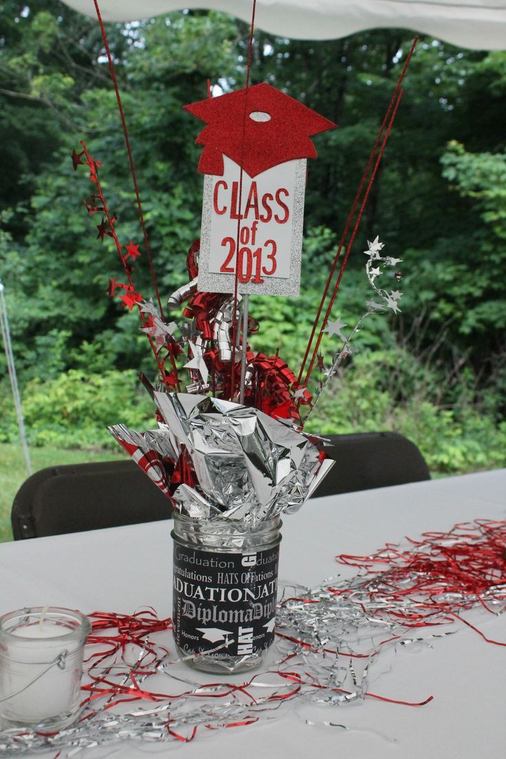 Outdoor College Graduation Party Ideas
 Image result for how to make a graduation centerpiece