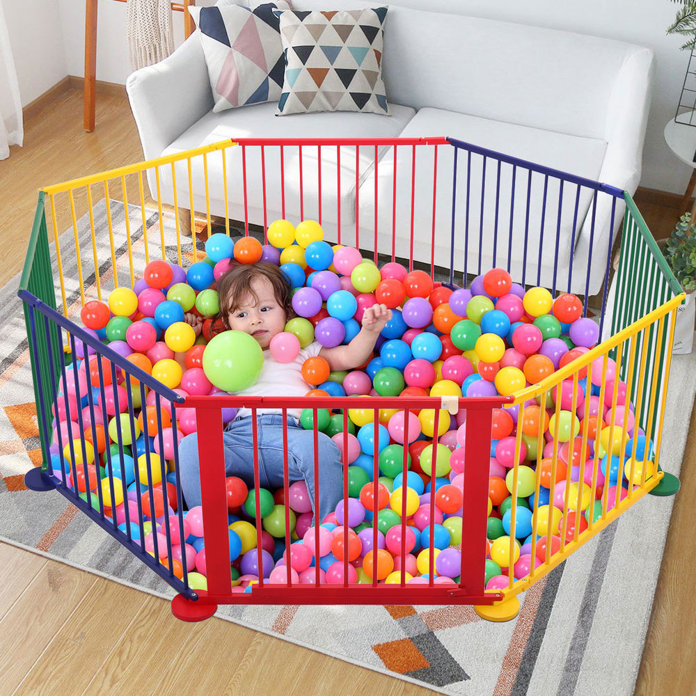 Outdoor Kids Gate
 Baby Kids Portable Pet Outdoors 8 Panel Play Pen Safety