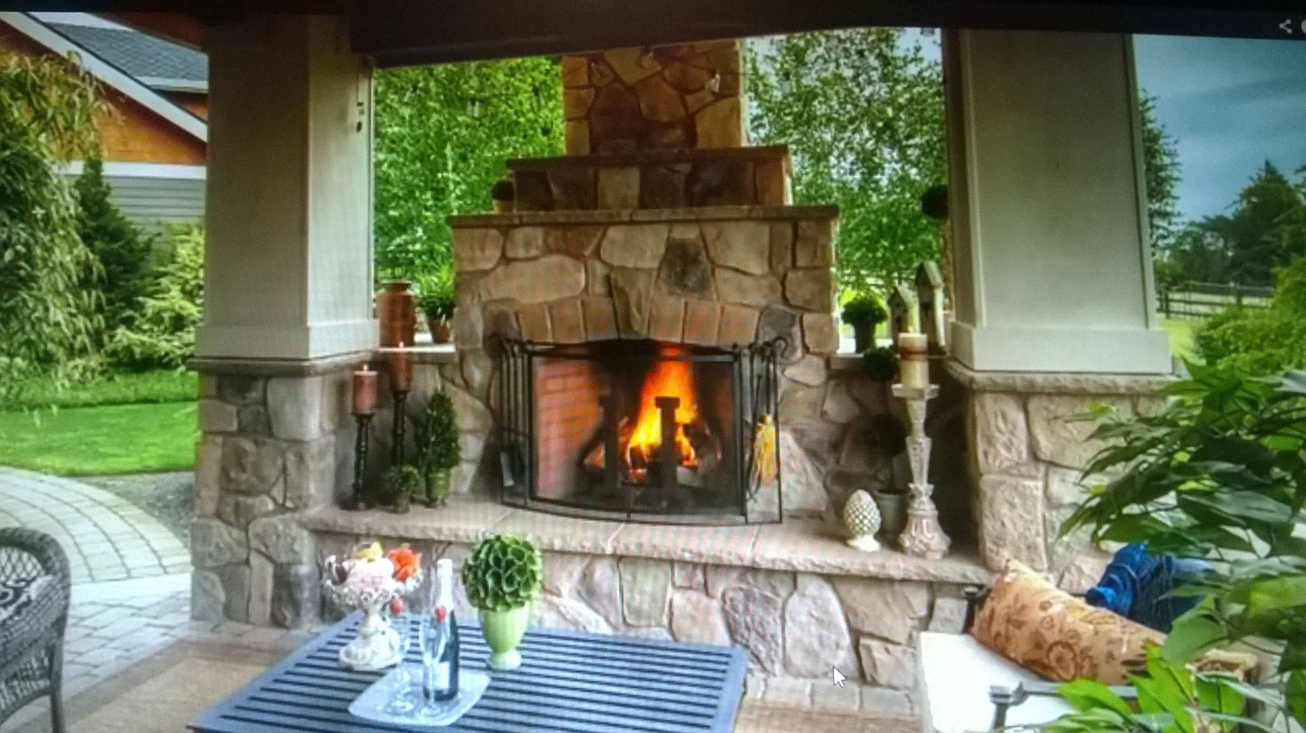 Outdoor Kitchen And Fireplace
 Backyards N More