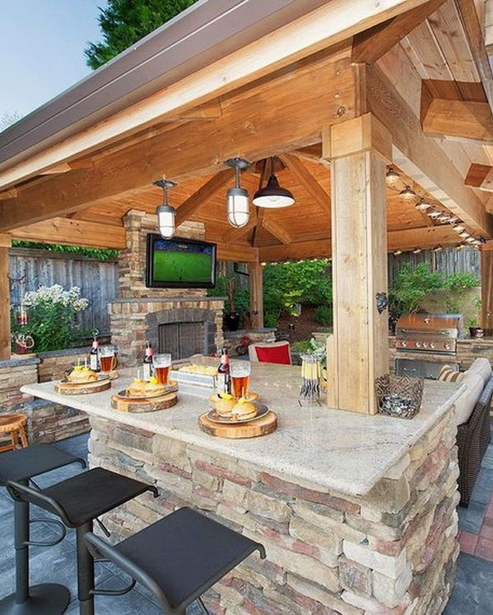 Outdoor Kitchen Design
 Awesome Yard and Outdoor Kitchen Design Ideas 47 Hoommy
