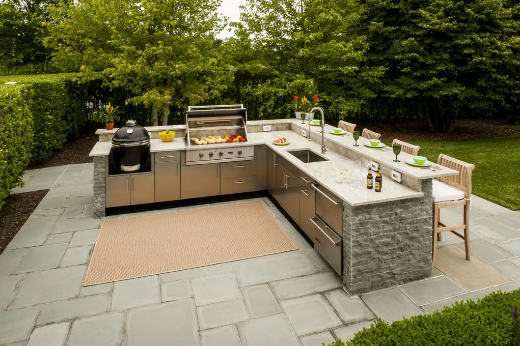 Outdoor Kitchen Island
 L Shaped Outdoor Kitchen Design Inspiration