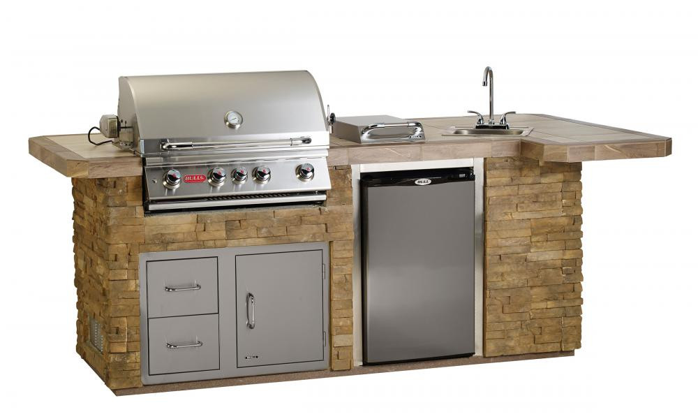 Outdoor Kitchen Island With Sink
 BBQ Island BULL Outdoor Kitchens & Gas Grills