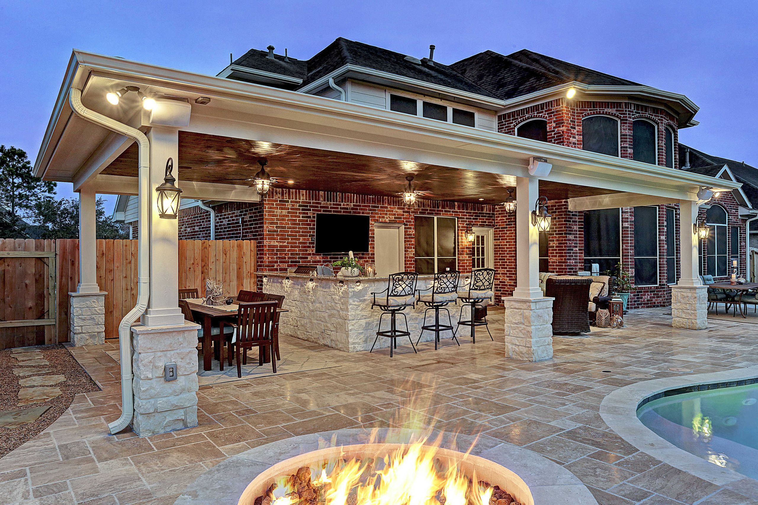 Outdoor Kitchen Patio
 Friendswood Outdoor Living Space Texas Custom Patios