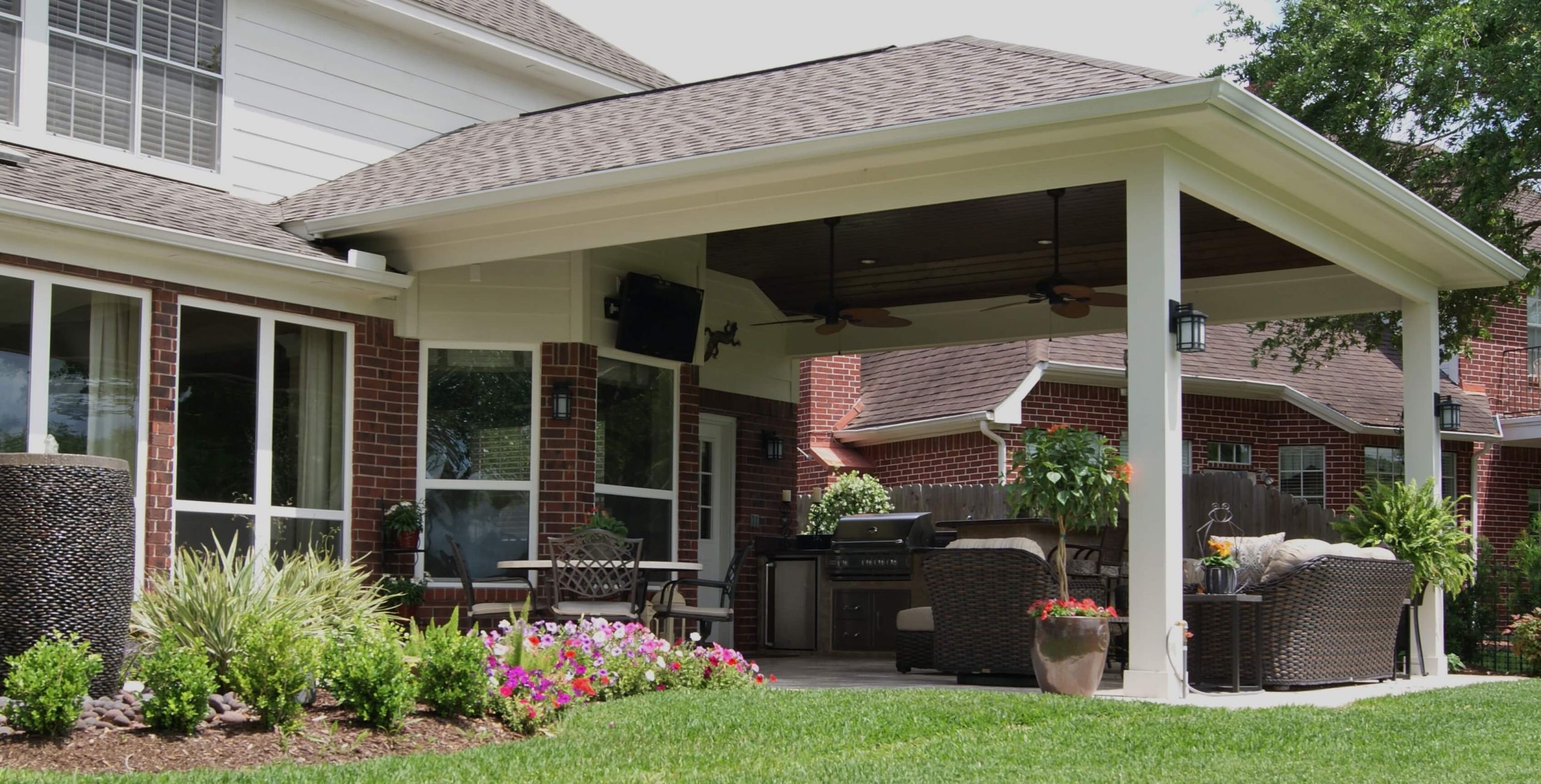 Outdoor Kitchen Patio
 Patio Cover & Outdoor Kitchen In First Colony Texas