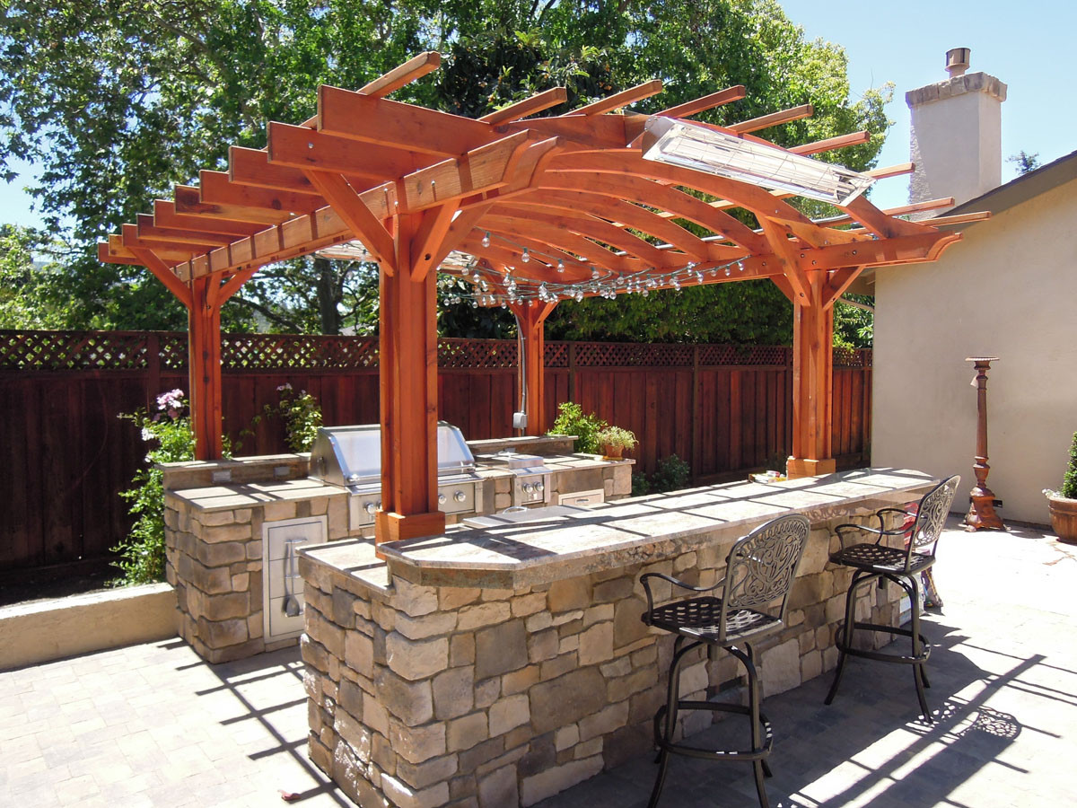 Outdoor Kitchen Pergola
 Outdoor Kitchen Pergola Custom Redwood Kitchen Pergola Kit