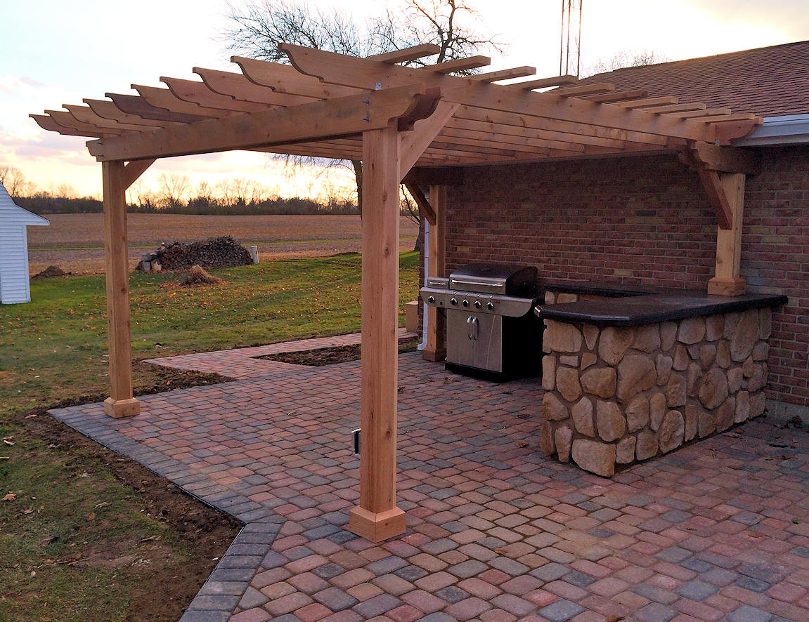 Outdoor Kitchen Pergola
 Custom Made Arbors Trellises & Pergolas Dayton Ohio