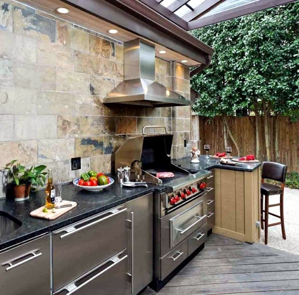 Outdoor Kitchen Set
 Trendy Outdoor kitchen set up in the garden ideas for