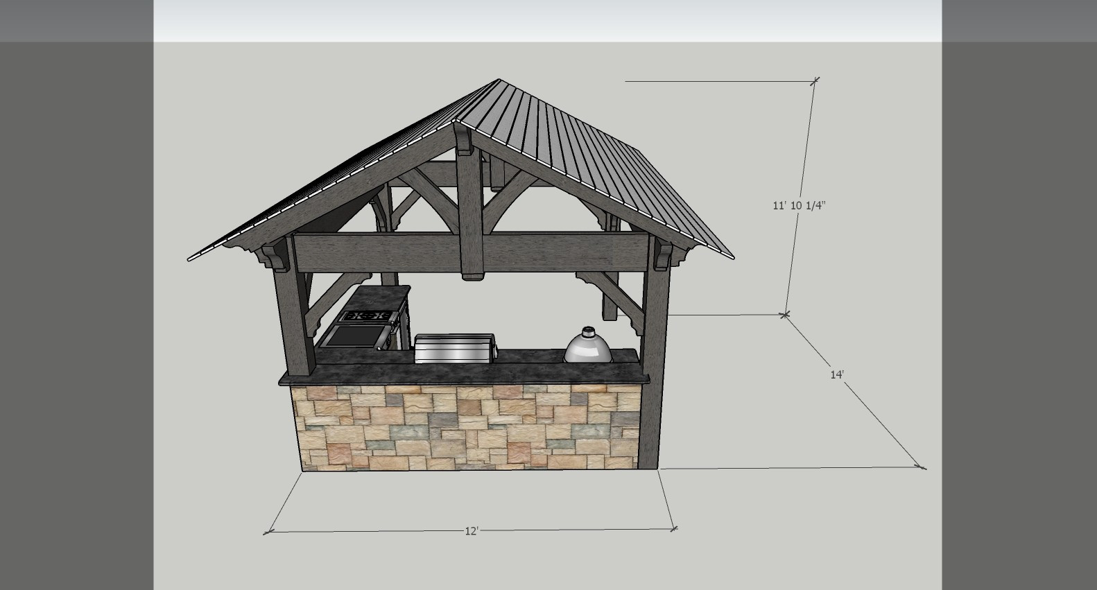 Outdoor Kitchen Sketchup
 Outdoor Kitchen Gazebo 3D Model