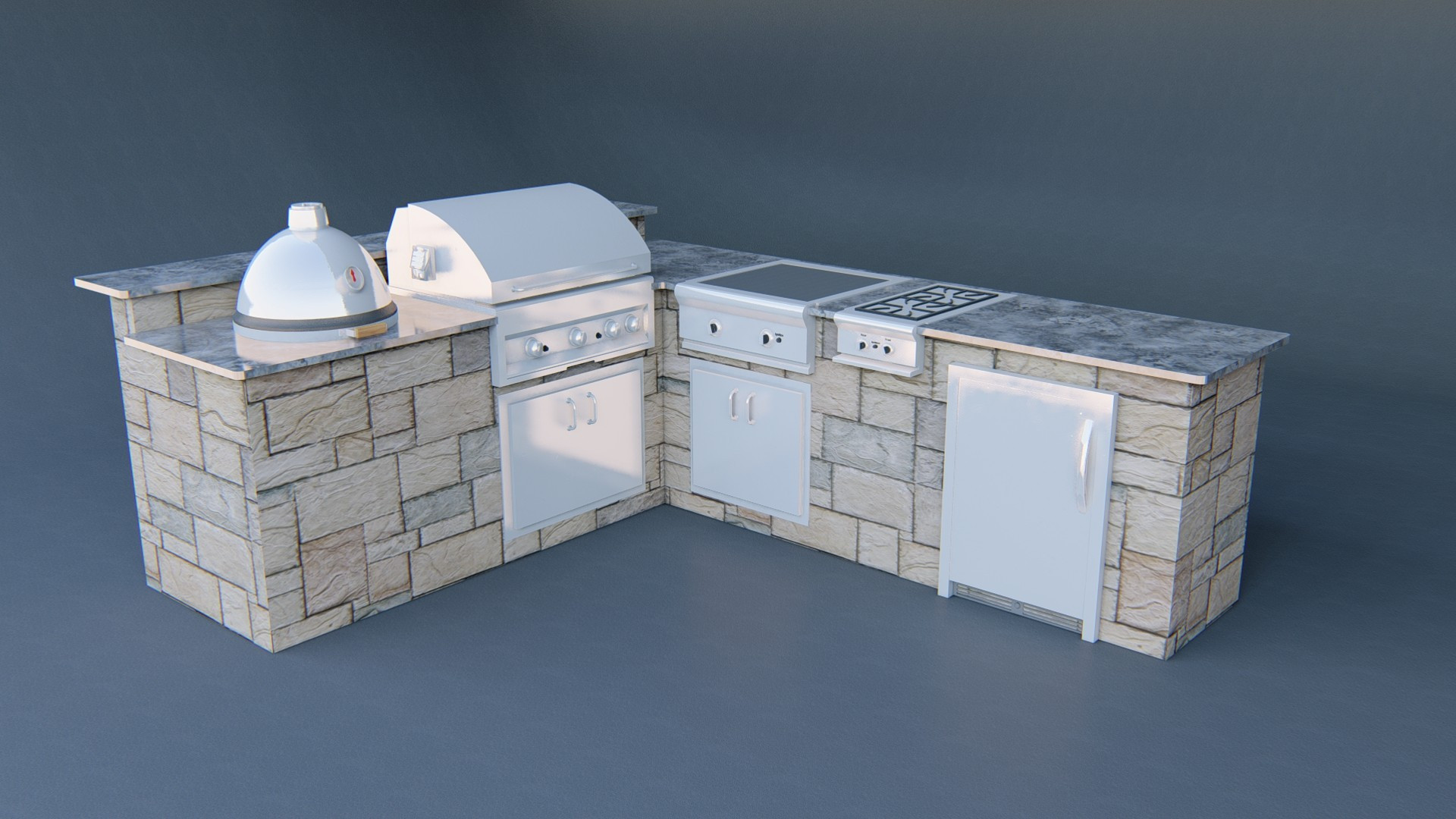 Outdoor Kitchen Sketchup
 Outdoor Kitchen Island with Bar 3D Model