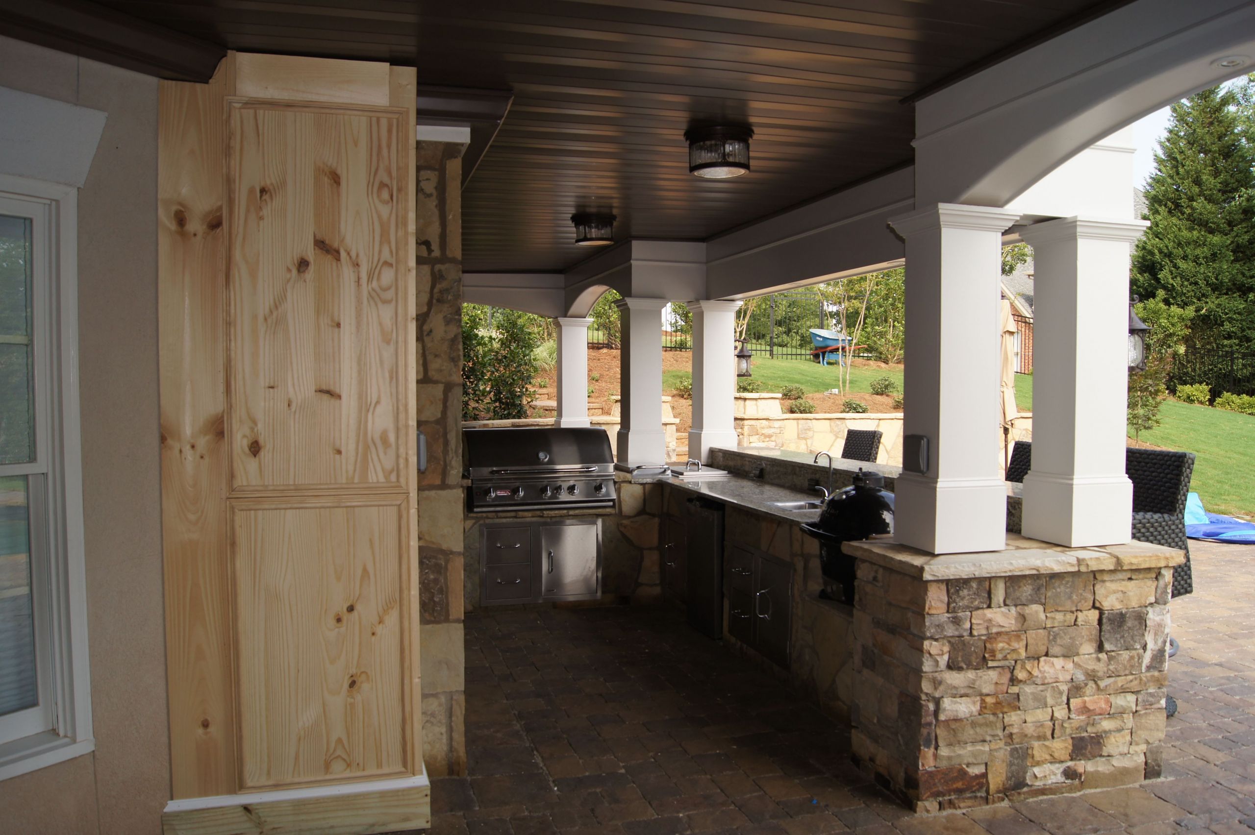 Outdoor Kitchen Under Deck
 This food bar area was designed as a nook under the deck