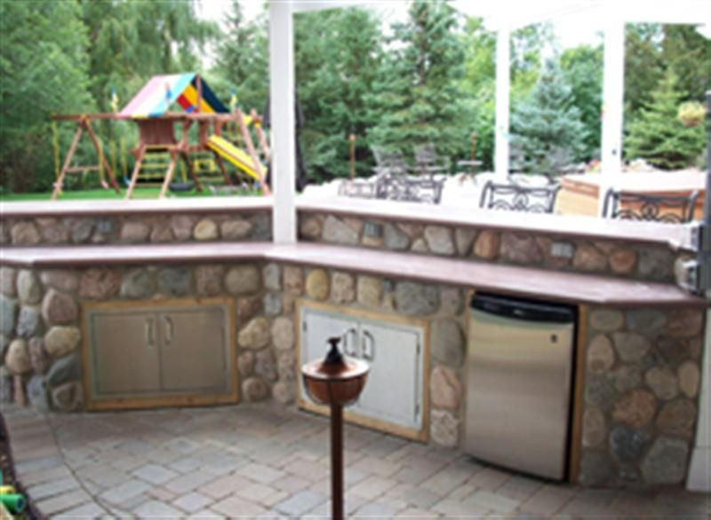 Outdoor Kitchen Under Deck
 Countryside Concrete Inc Outdoor Kitchens