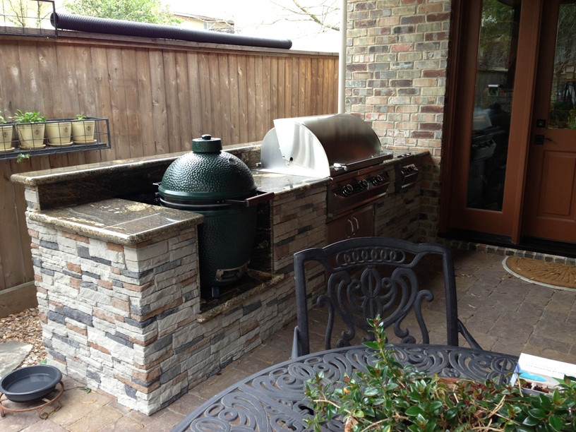 Outdoor Kitchen With Green Egg
 Custom Big Green Egg Nest in Houston Texas Outdoor